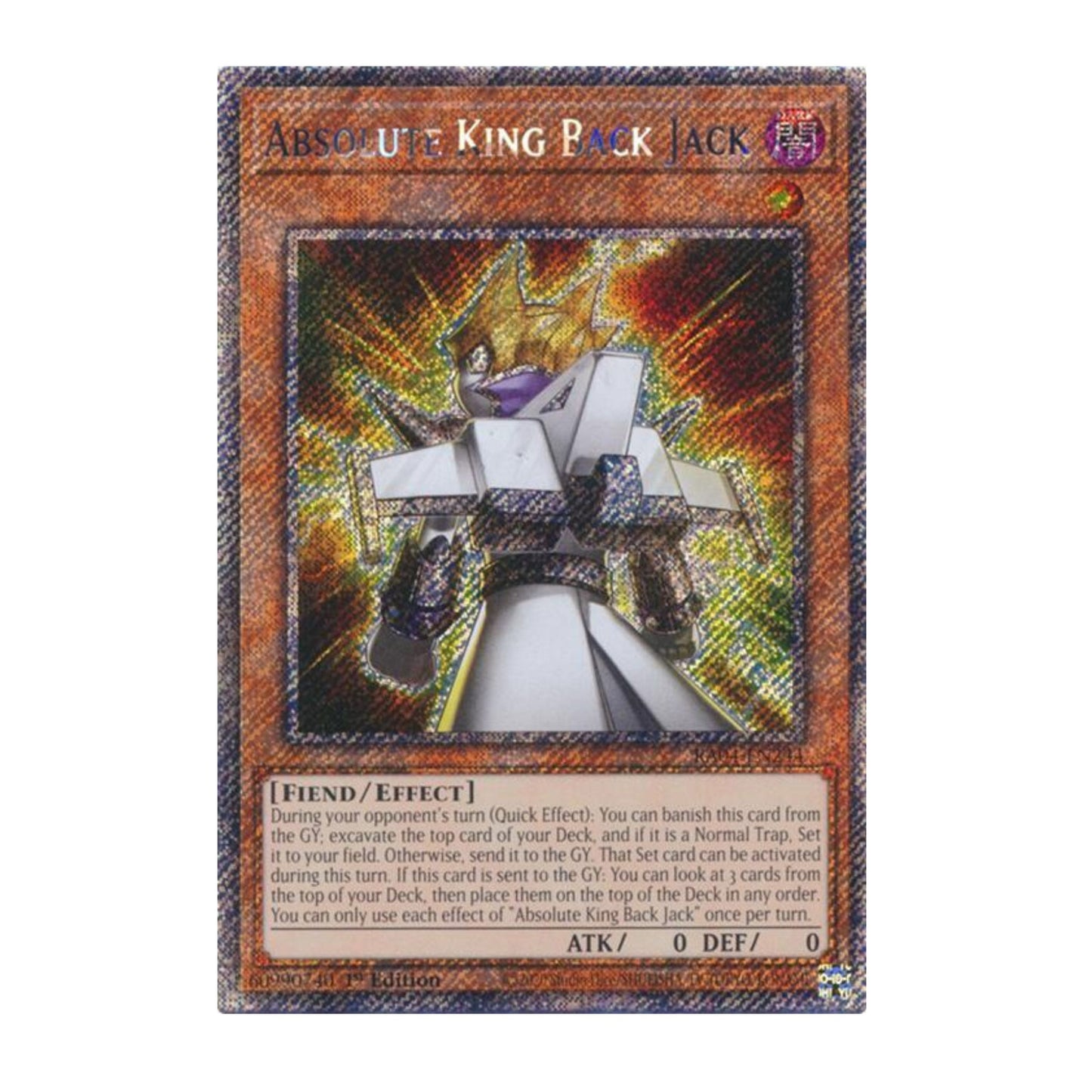 Yu-Gi-Oh! Absolute King Back Jack (Platinum Secret Rare) - Quarter Century Stampede