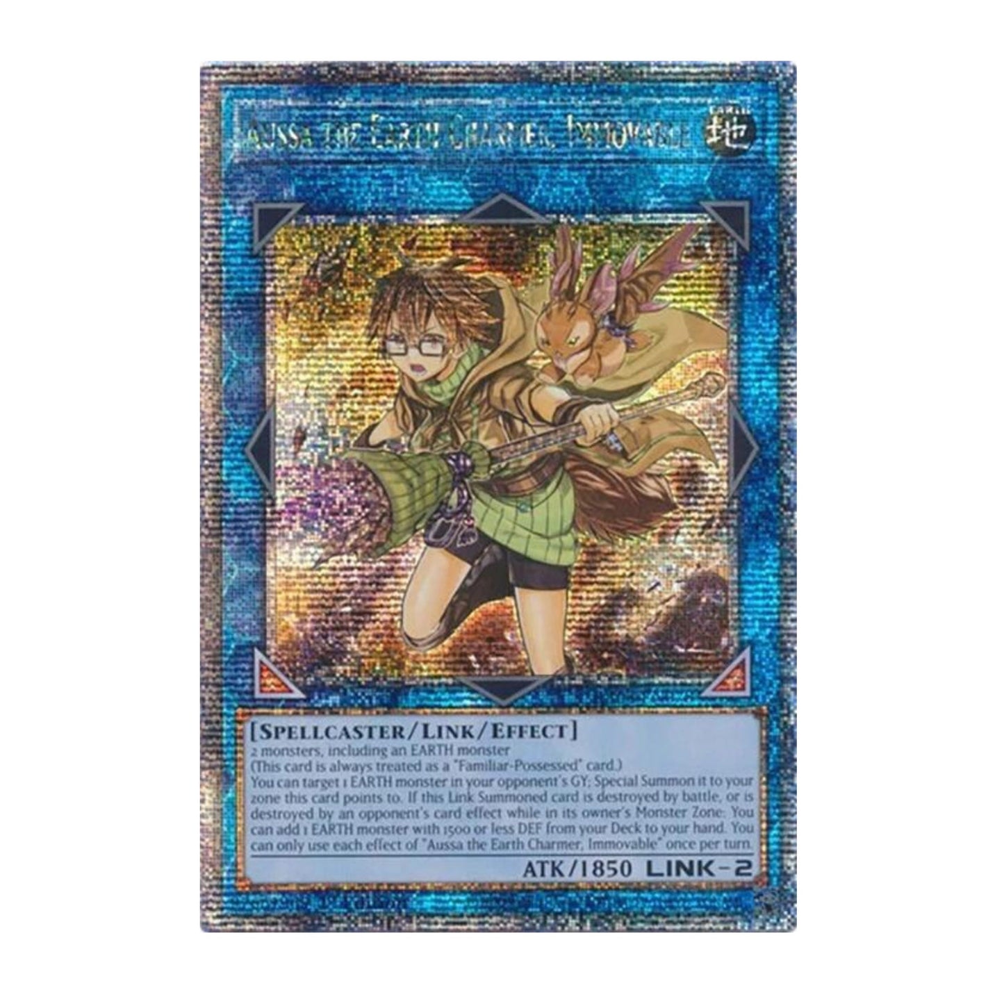 Yu-Gi-Oh! Aussa the Earth Charmer, Immovable (Quarter Century Secret Rare) - Quarter Century Stampede