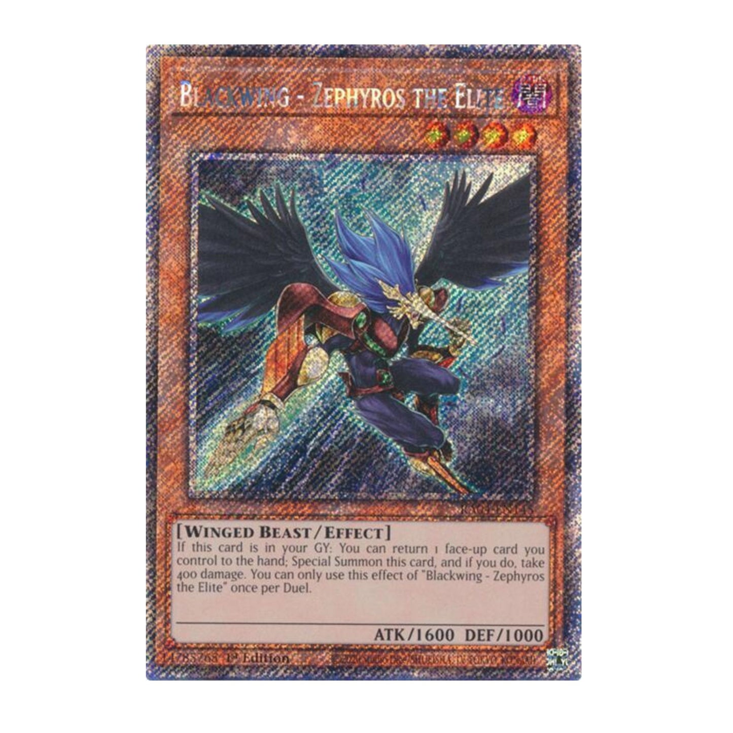 Yu-Gi-Oh! Blackwing - Zephyros the Elite (Platinum Secret Rare) - Quarter Century Stampede