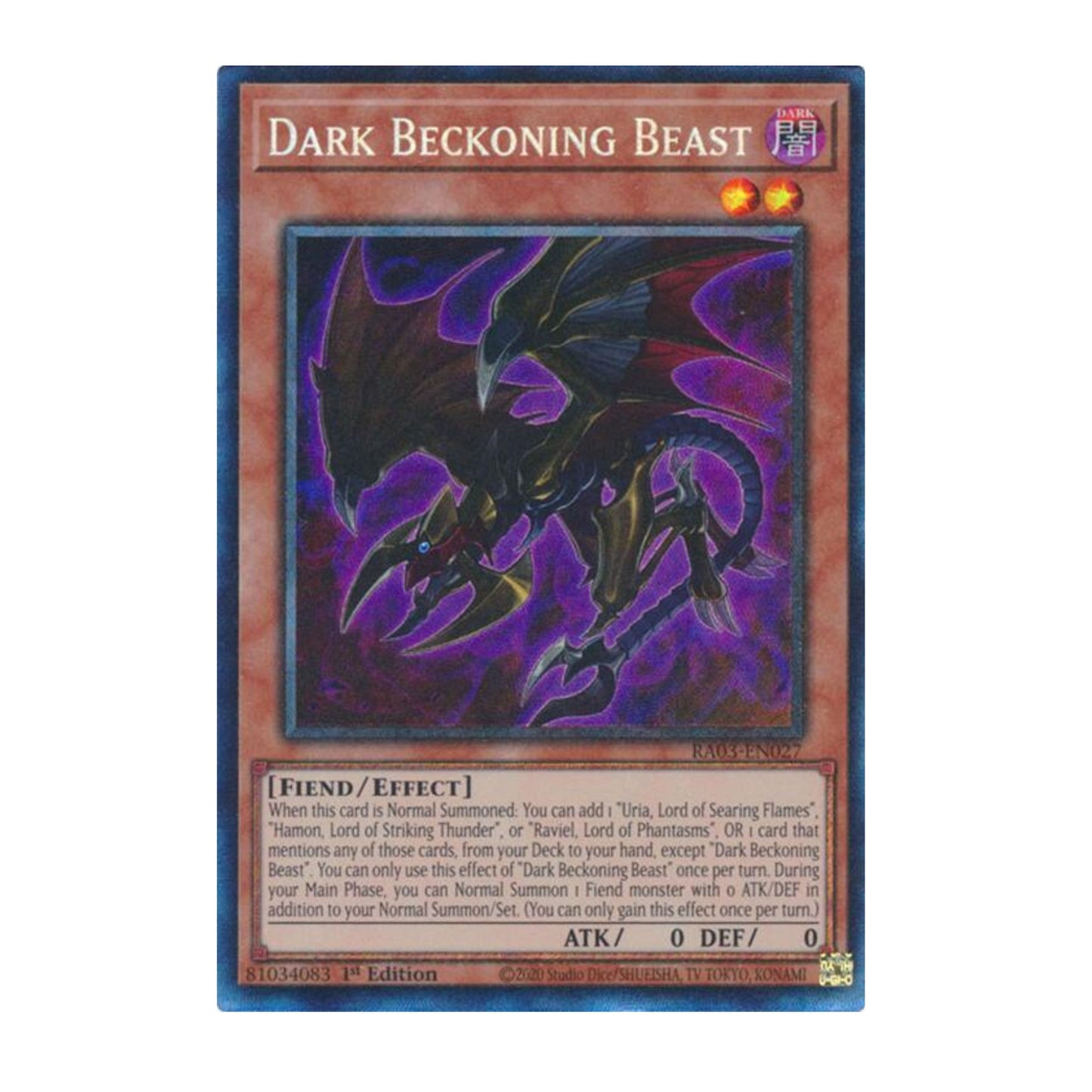 Yu-Gi-Oh! Dark Beckoning Beast (PCR) - Quarter Century Bonanza