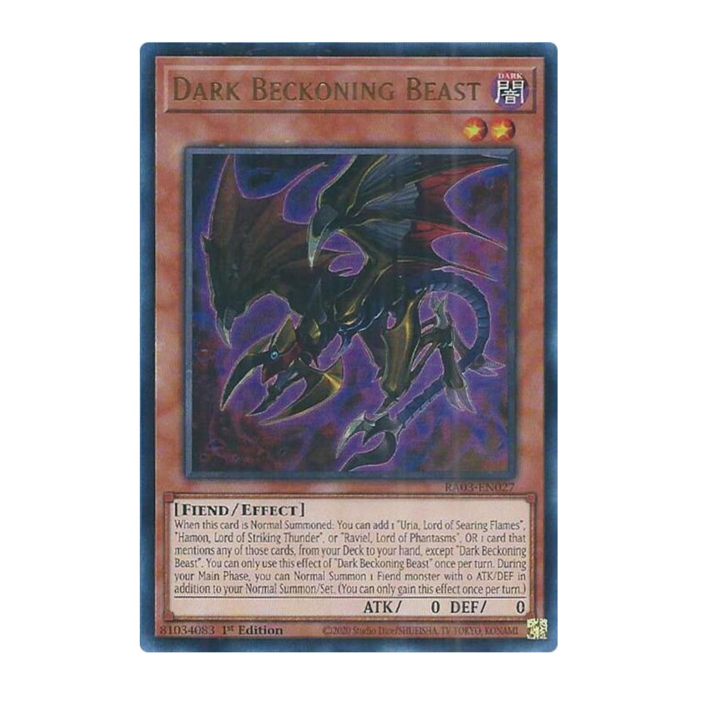 Yu-Gi-Oh! Dark Beckoning Beast (UR) - Quarter Century Bonanza