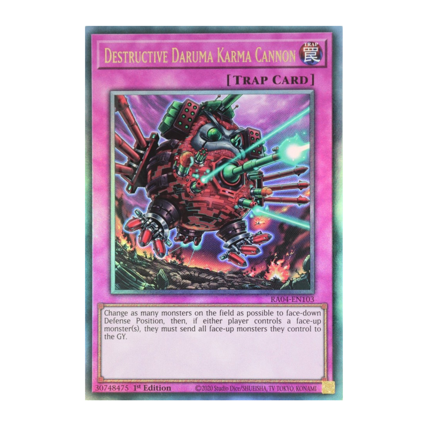 Yu-Gi-Oh! Destructive Daruma Karma Cannon (PUR) - Quarter Century Stamped