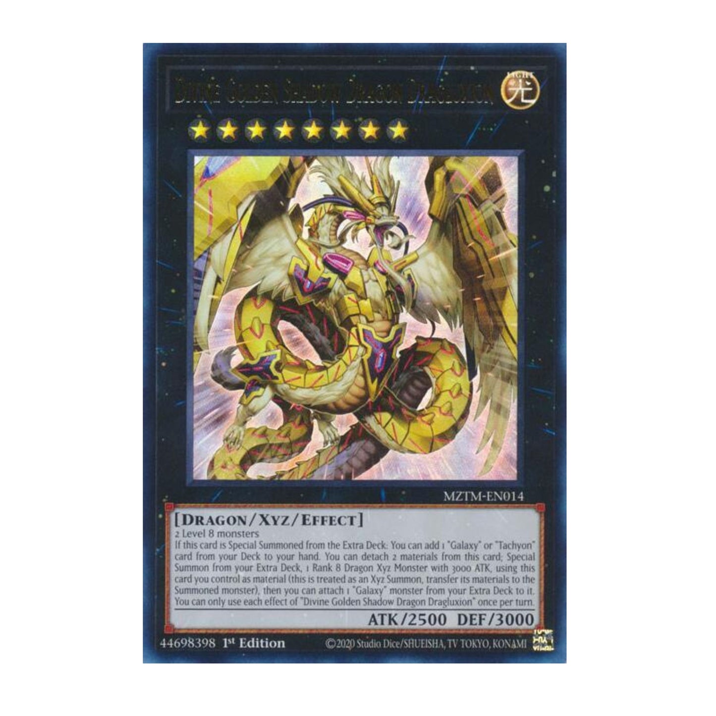 Yu-Gi-Oh! Divine Golden Shadow Dragon Dragluxion - Maze of the Master (MZTM)