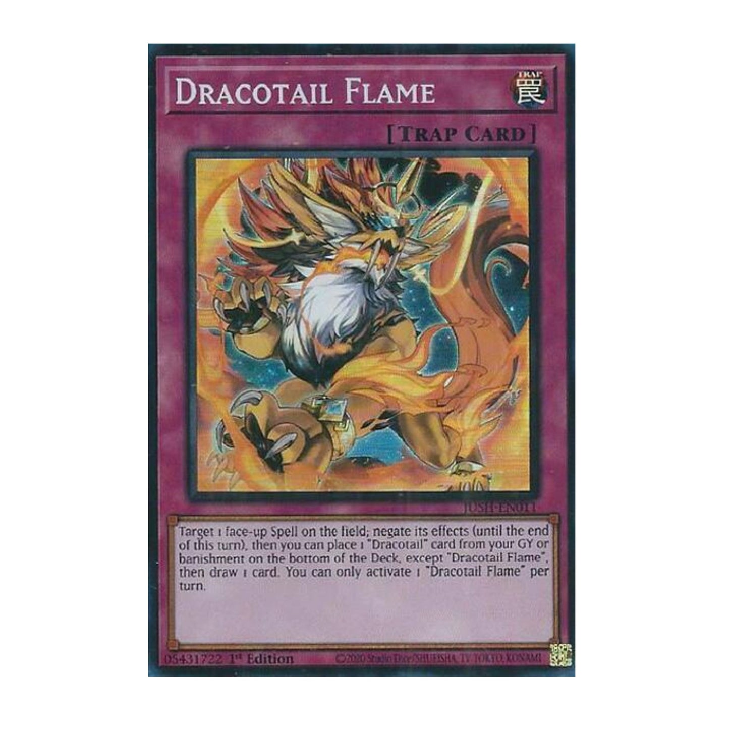 Yu-Gi-Oh! Dracotail Flame (Super Rare) - Justice Hunters (JUSH)