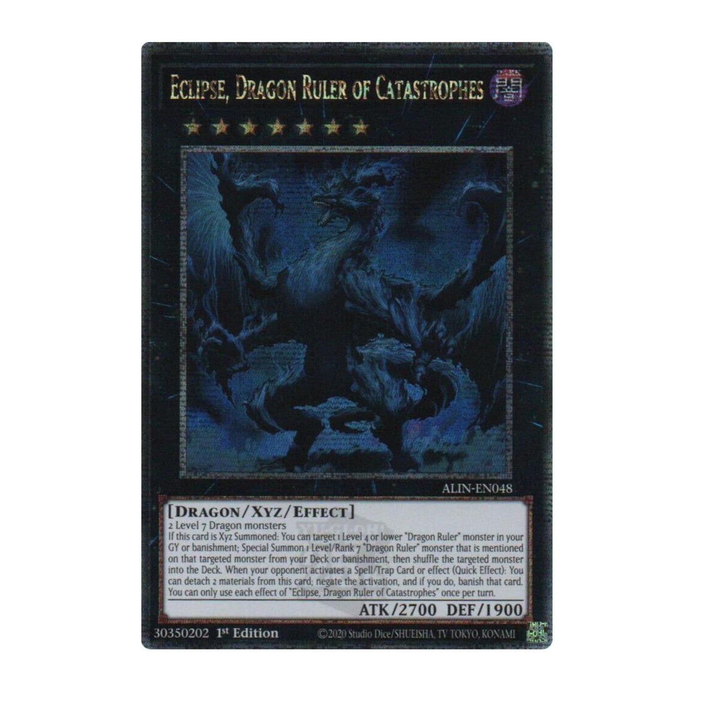 Yu-Gi-Oh! Eclipse, Dragon Ruler of Catastrophes (Quarter Century Secret Rare) - Alliance Insight (ALIN)