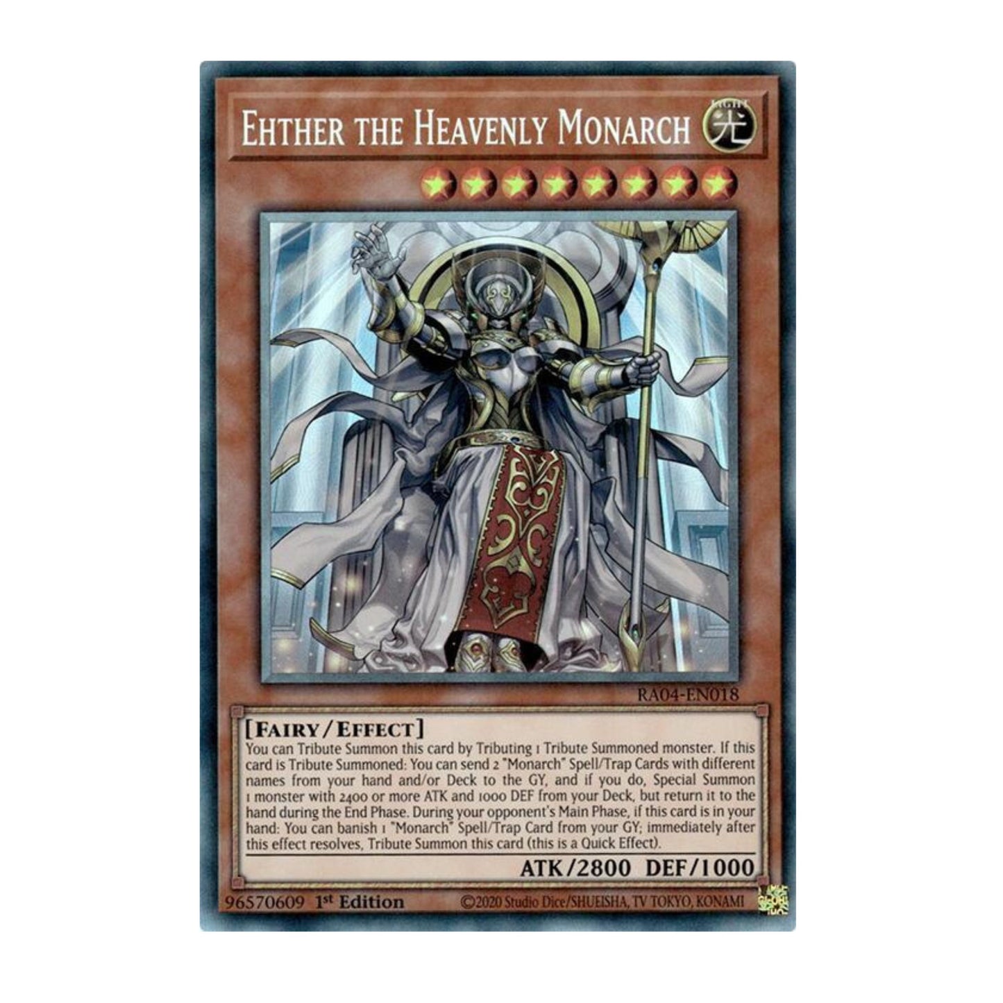Yu-Gi-Oh! Ehther the Heavenly Monarch (Platinum Secret Rare) - Quarter Century Stampede