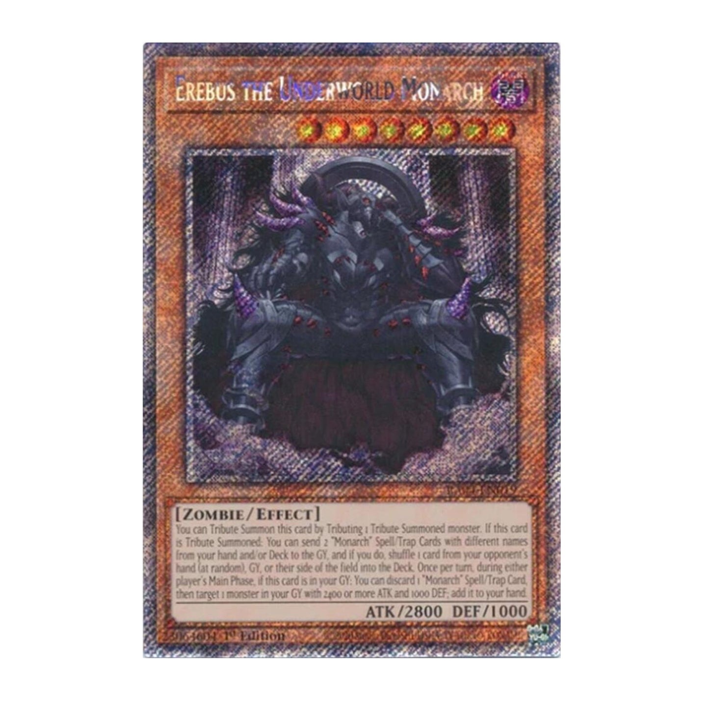 Yu-Gi-Oh! Erebus the Underworld Monarch (Platinum Secret Rare) - Quarter Century Stampede