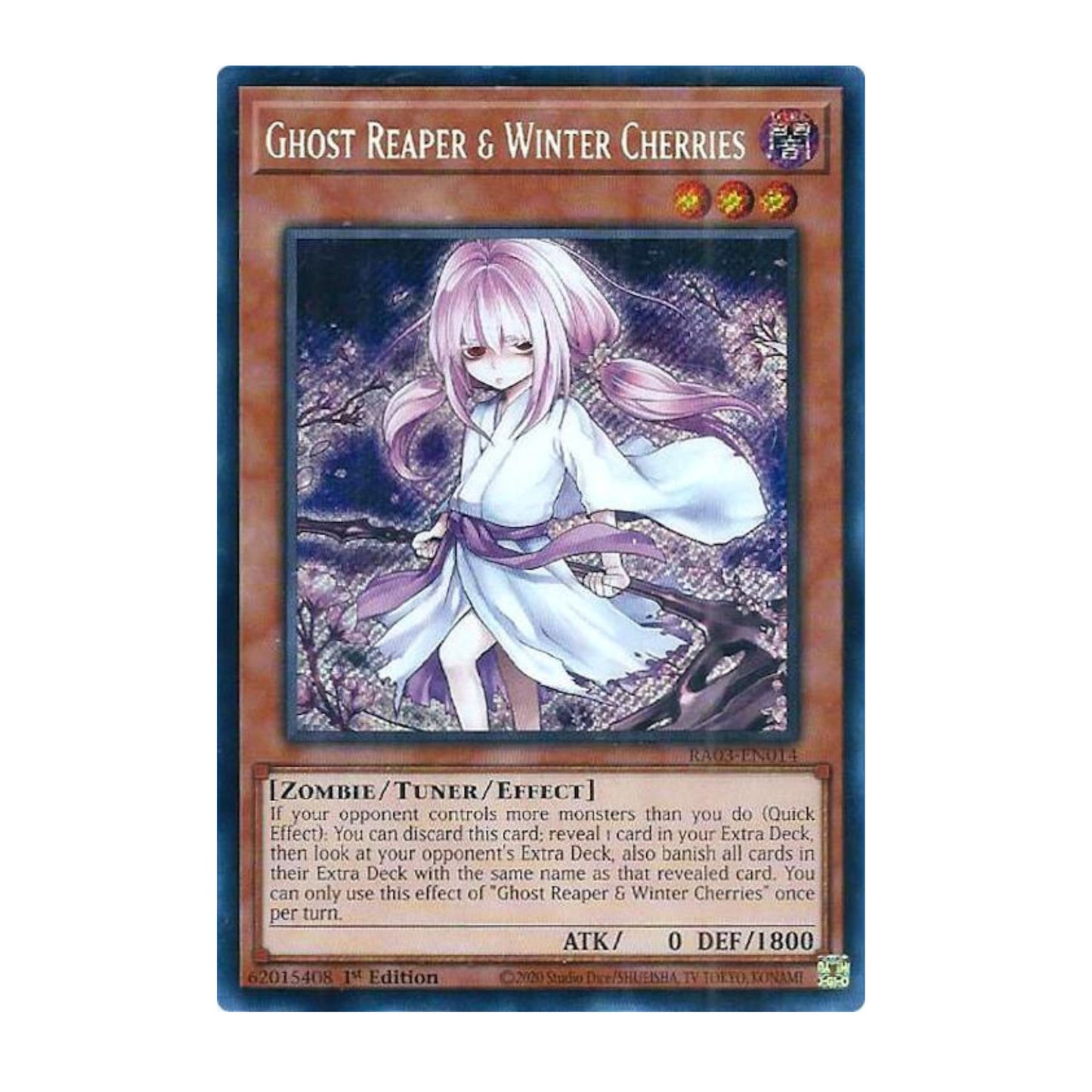 Yu-Gi-Oh! Ghost Reaper & Winter Cherries (Alternate Art) (Secret Rare) - Quarter Century Bonanza