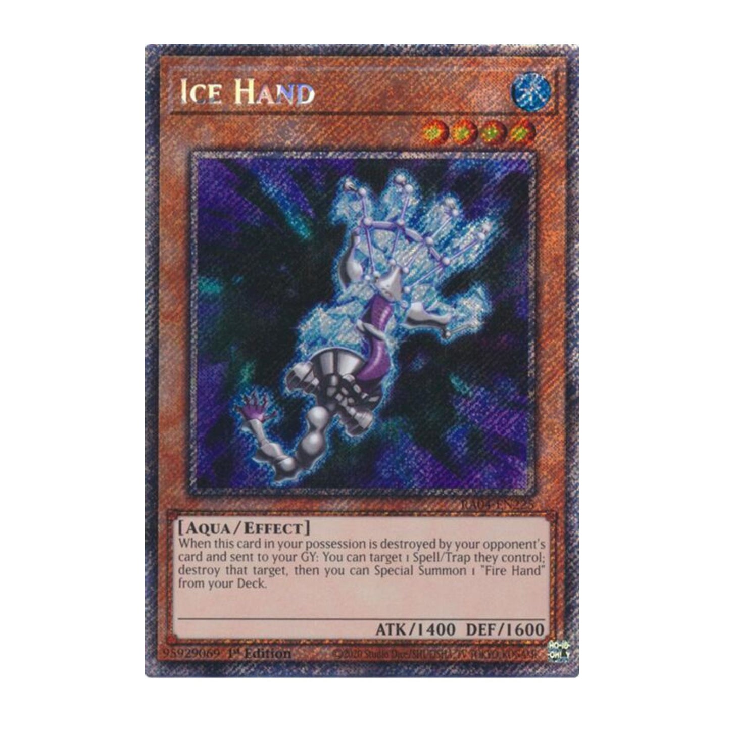 Yu-Gi-Oh! Ice Hand (Platinum Secret Rare) - Quarter Century Stampede