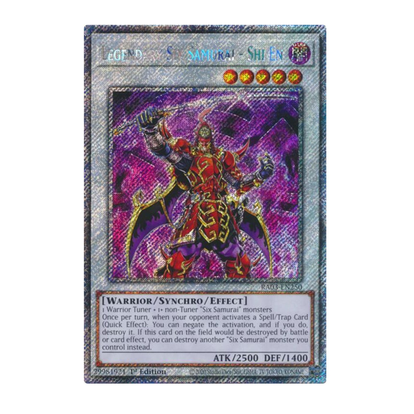 Yu-Gi-Oh! Legendary Six Samurai - Shi En (Platinum Secret Rare) - Quarter Century Bonanza