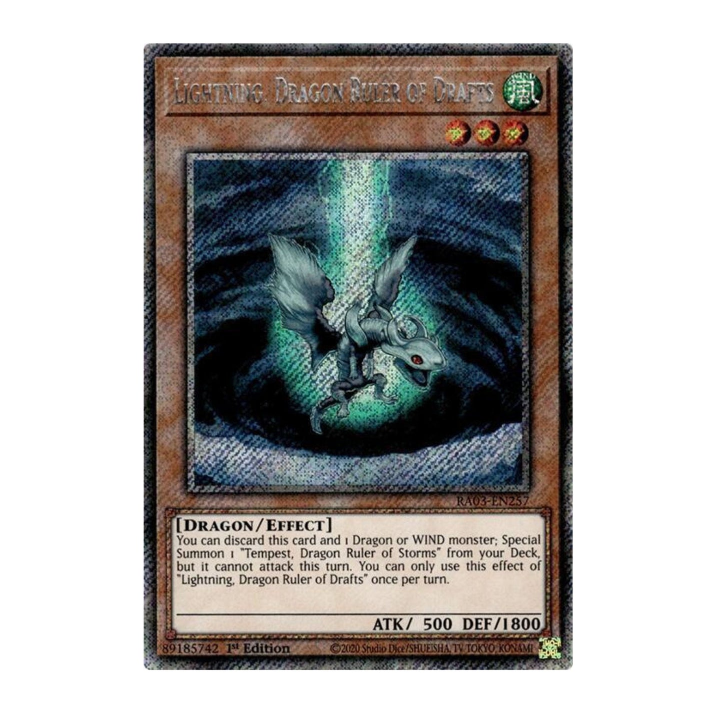Yu-Gi-Oh! Lightning, Dragon Ruler of Drafts (Platinum Secret Rare) - Quarter Century Bonanza