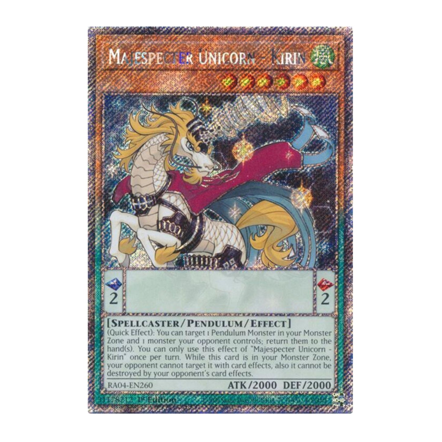 Yu-Gi-Oh! Majespecter Unicorn - Kirin (Platinum Secret Rare) - Quarter Century Stampede