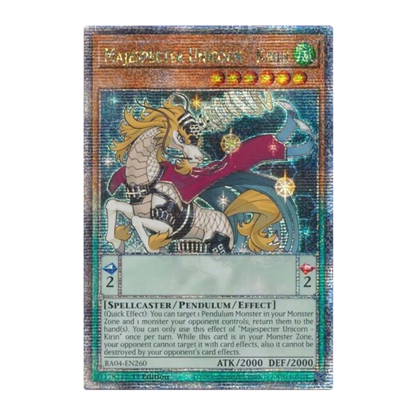 Yu-Gi-Oh! Majespecter Unicorn - Kirin (Quarter Century Secret Rare) - Quarter Century Stampede