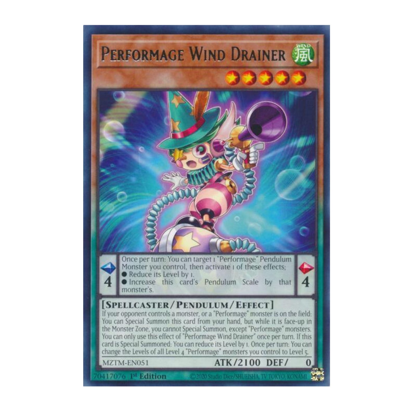 Yu-Gi-Oh! Performage Wind Drainer - Maze of the Master (MZTM)