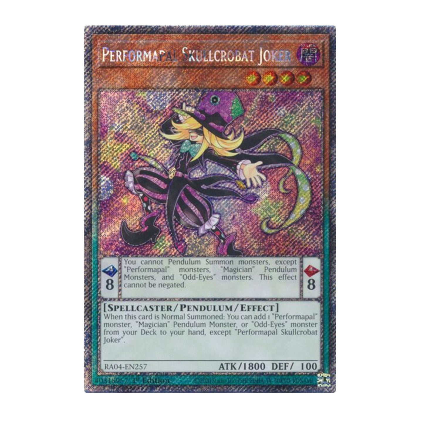 Yu-Gi-Oh! Performapal Skullcrobat Joker (Platinum Secret Rare) - Quarter Century Stampede