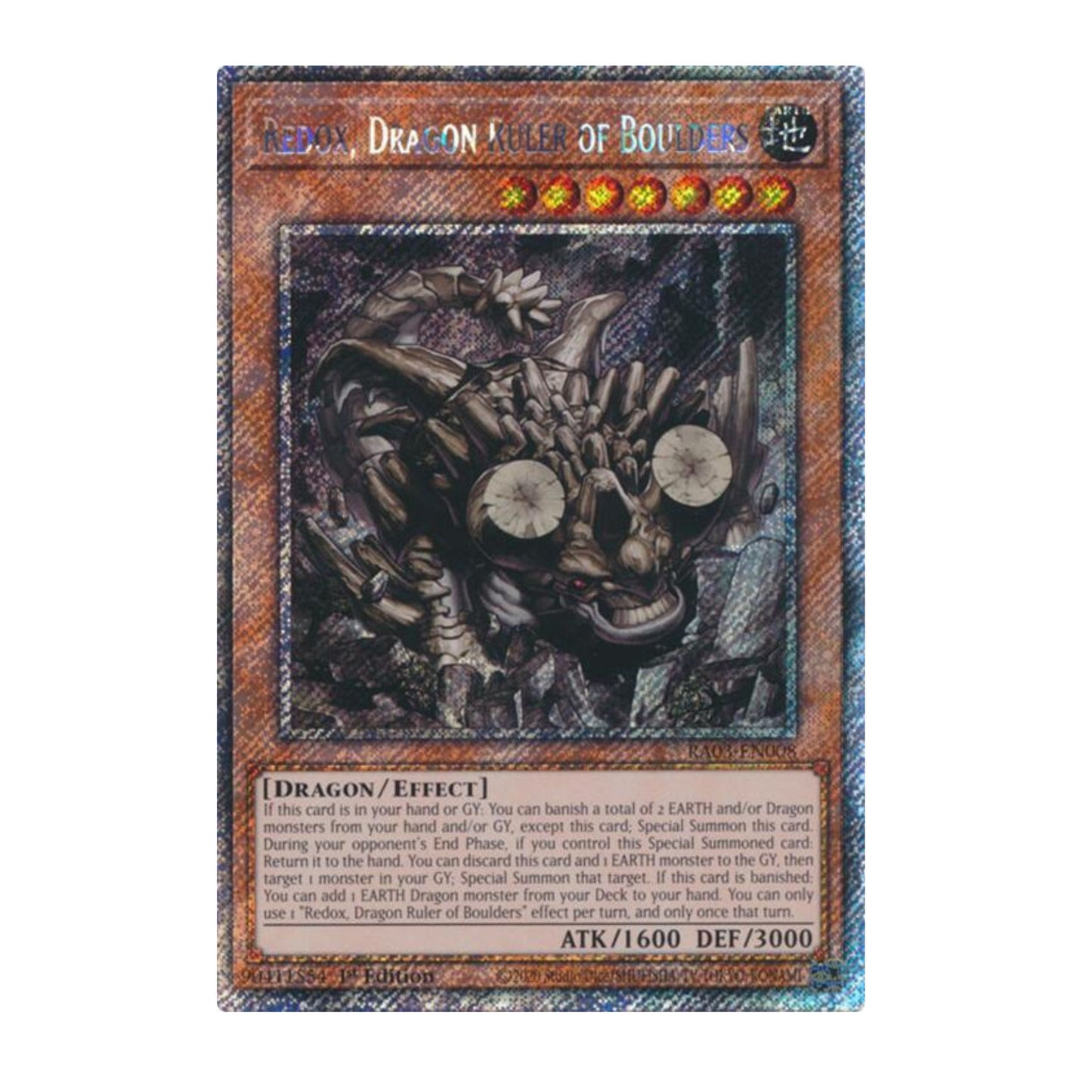 Yu-Gi-Oh! Redox, Dragon Ruler of Boulders (Platinum Secret Rare) - Quarter Century Bonanza