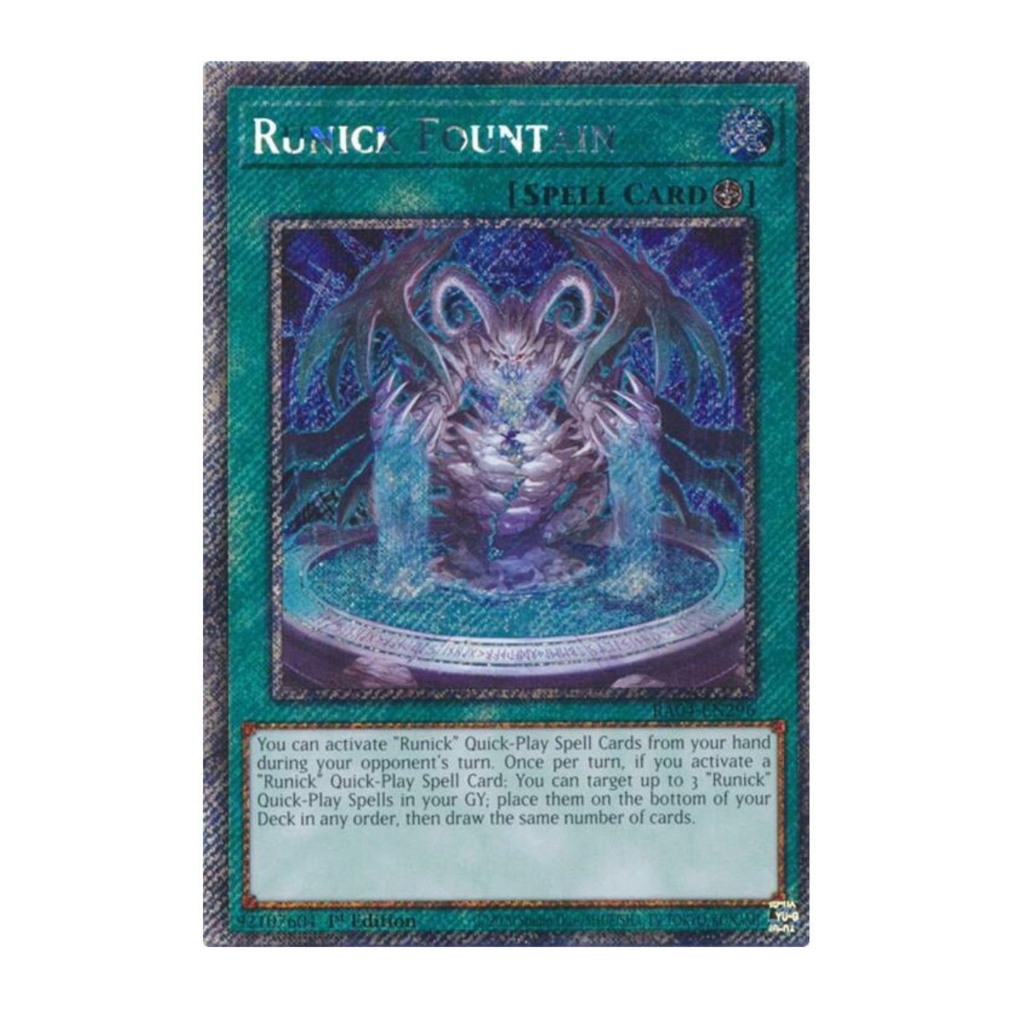 Yu-Gi-Oh! Runick Fountain (Platinum Secret Rare) - Quarter Century Stampede