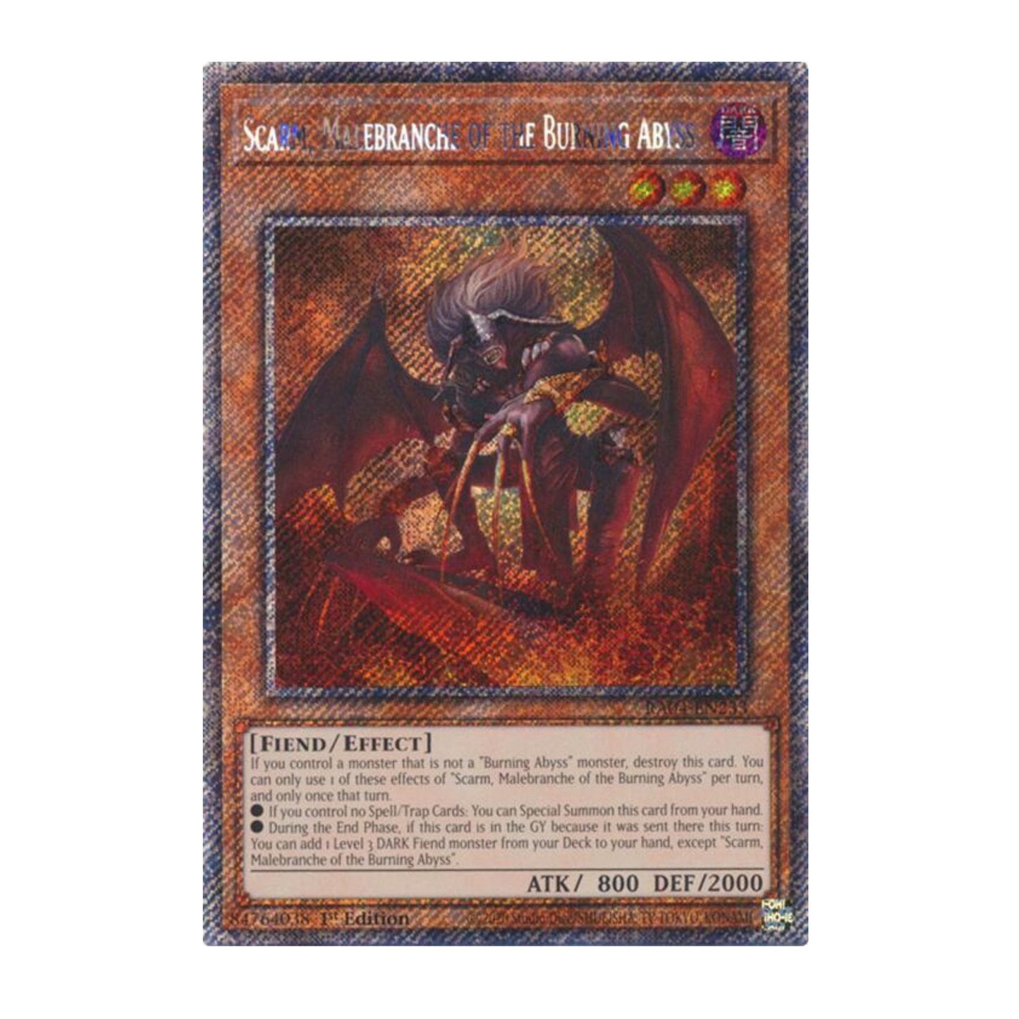Yu-Gi-Oh! Scarm, Malebranche of the Burning Abyss (Platinum Secret Rare) - Quarter Century Stampede