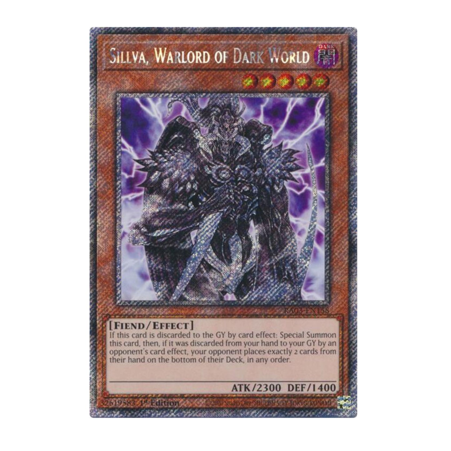 Yu-Gi-Oh! Sillva, Warlord of Dark World (Platinum Secret Rare) - Quarter Century Bonanza