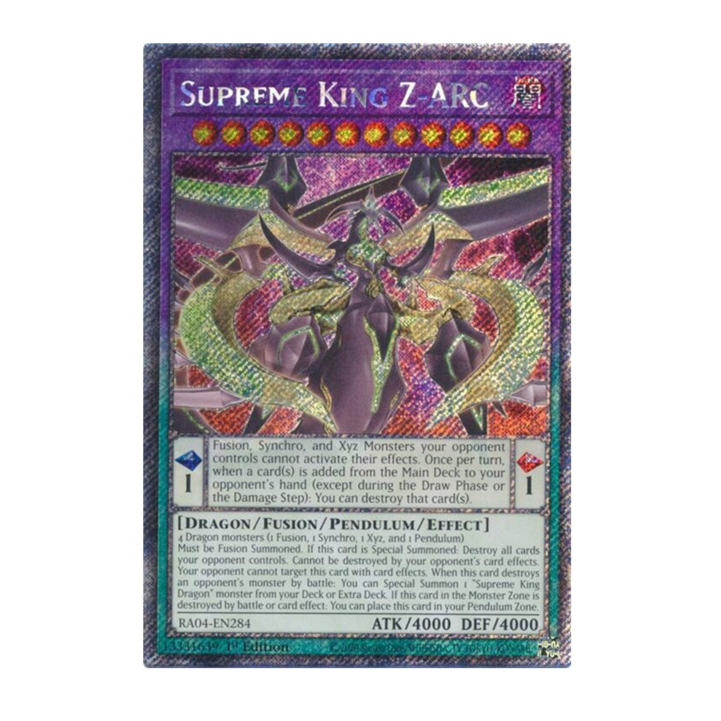 Yu-Gi-Oh! Supreme King Z-ARC (Platinum Secret Rare) - Quarter Century Stampede