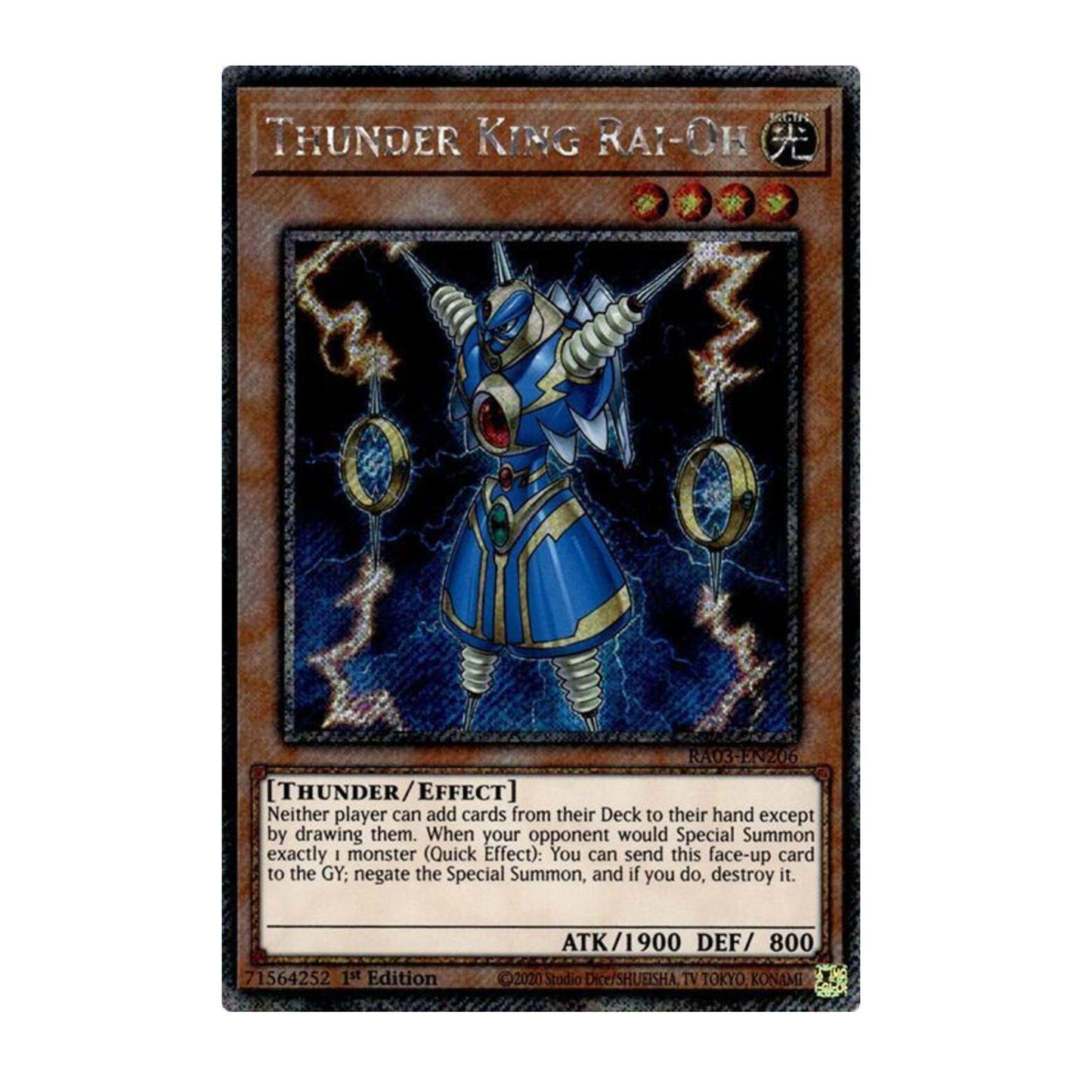 Yu-Gi-Oh! Thunder King Rai-Oh (Platinum Secret Rare) - Quarter Century Bonanza