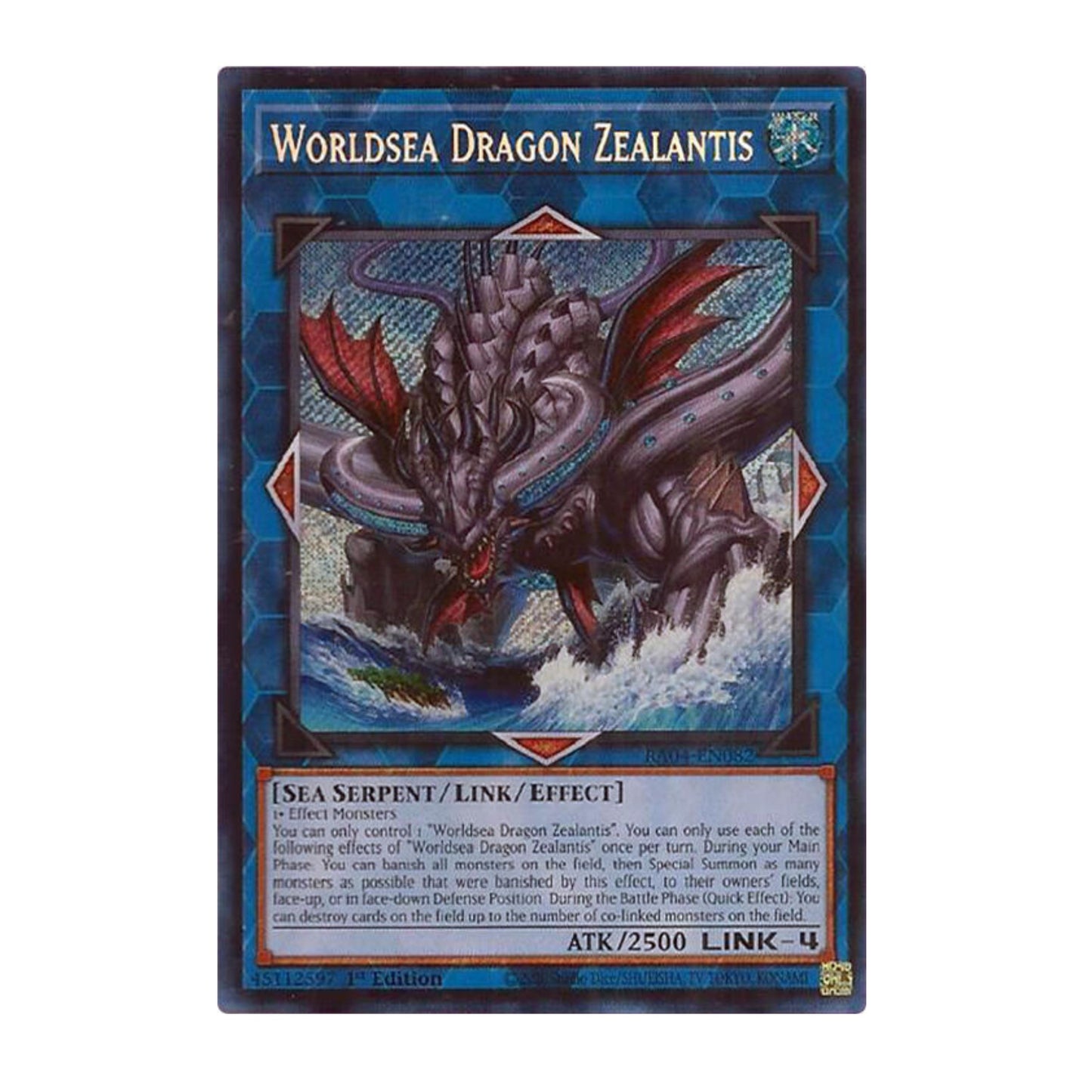Yu-Gi-Oh! Worldsea Dragon Zealantis (Platinum Secret Rare) - Quarter Century Stampede