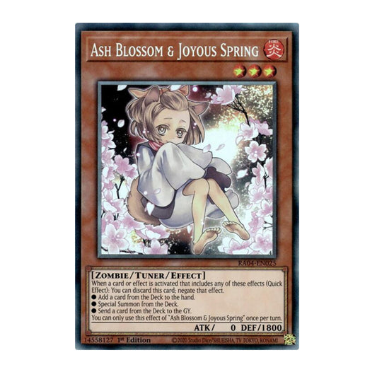 Yu-Gi-Oh! Ash Blossom & Joyous Spring (Alternate Art) (Platinum Secret Rare) - Quarter Century Stampede