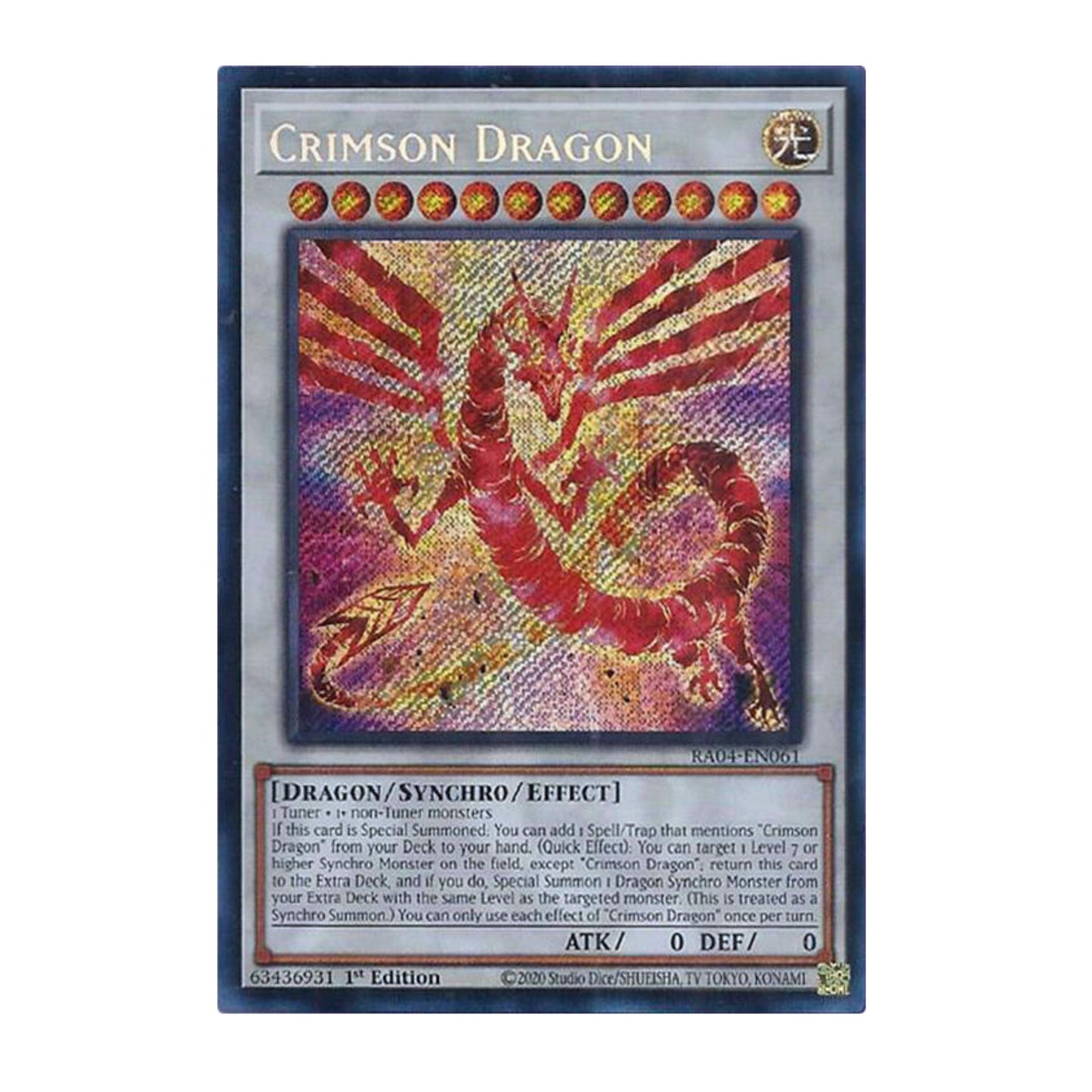 Yu-Gi-Oh! Crimson Dragon (Secret Rare) - Quarter Century Stampede