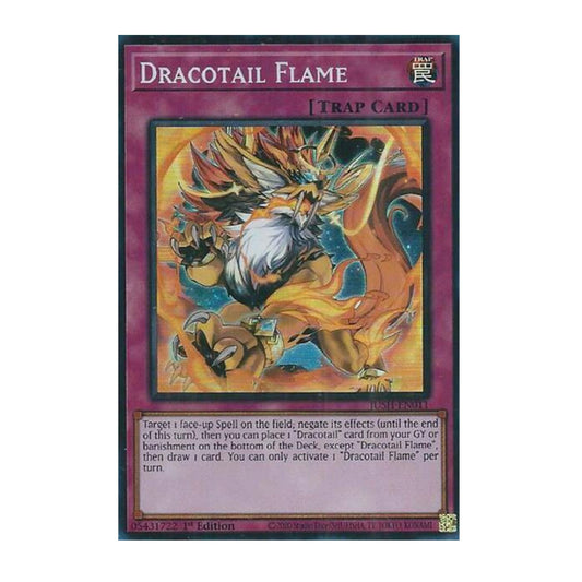 Yu-Gi-Oh! Dracotail Flame (Super Rare) - Justice Hunters (JUSH)