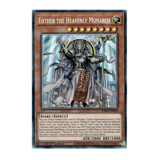 Yu-Gi-Oh! Ehther the Heavenly Monarch (Platinum Secret Rare) - Quarter Century Stampede