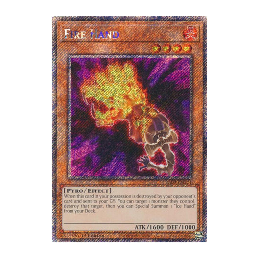 Yu-Gi-Oh! Fire Hand (Platinum Secret Rare) - Quarter Century Stampede