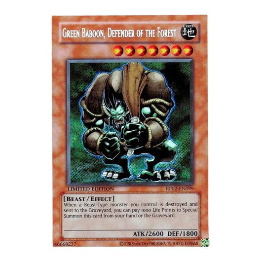 Yu-Gi-Oh! Green Baboon, Defender of the Forest - Retro Pack 2 (2020 Date Reprint) (RP02)