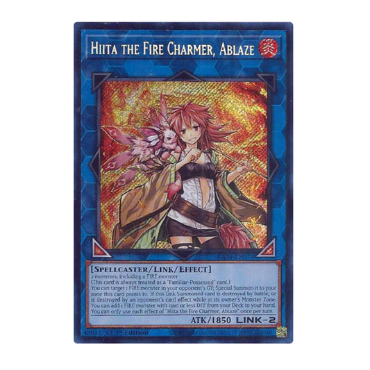 Yu-Gi-Oh! Hiita the Fire Charmer, Ablaze (Secret Rare) - Quarter Century Stampede