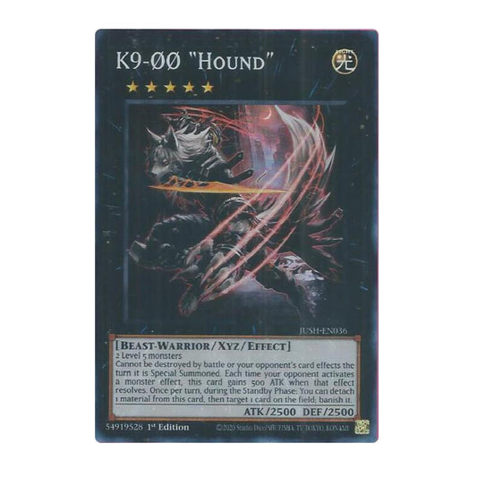 Yu-Gi-Oh! K9-00 "Hound" (Super Rare) - Justice Hunters (JUSH)