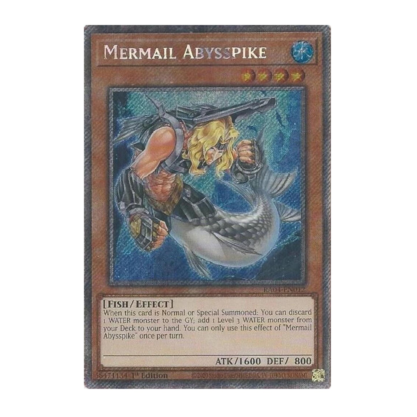 Yu-Gi-Oh! Mermail Abysspike (Platinum Secret Rare) - Quarter Century Stampede