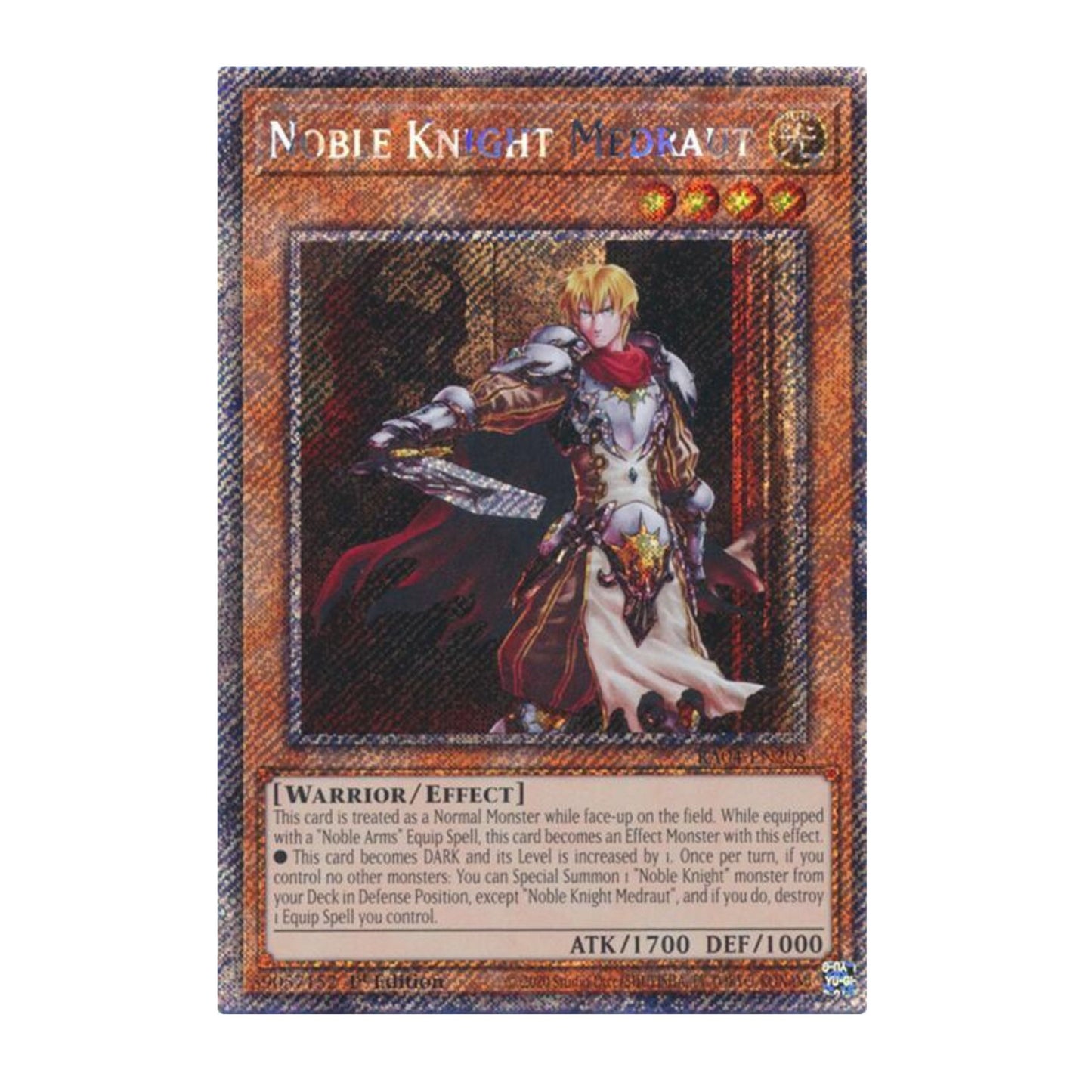 Yu-Gi-Oh! Noble Knight Medraut (Platinum Secret Rare) - Quarter Century Stampede