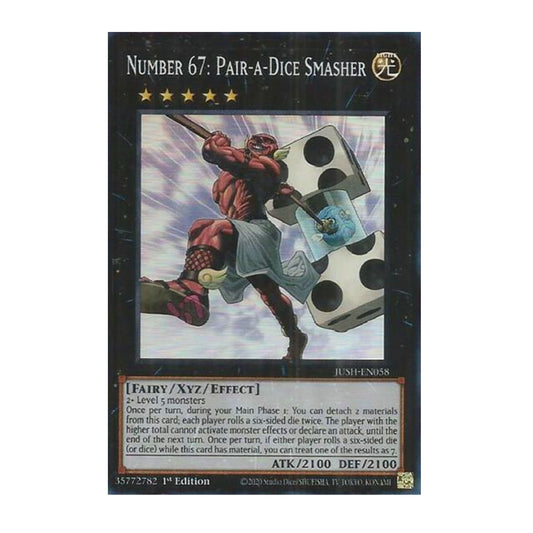 Yu-Gi-Oh! Number 67: Pair-a-Dice Smasher (Super Rare) - Justice Hunters (JUSH)