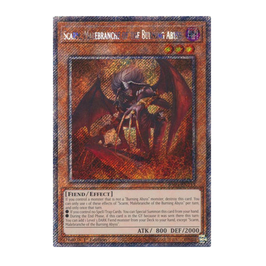 Yu-Gi-Oh! Scarm, Malebranche of the Burning Abyss (Platinum Secret Rare) - Quarter Century Stampede