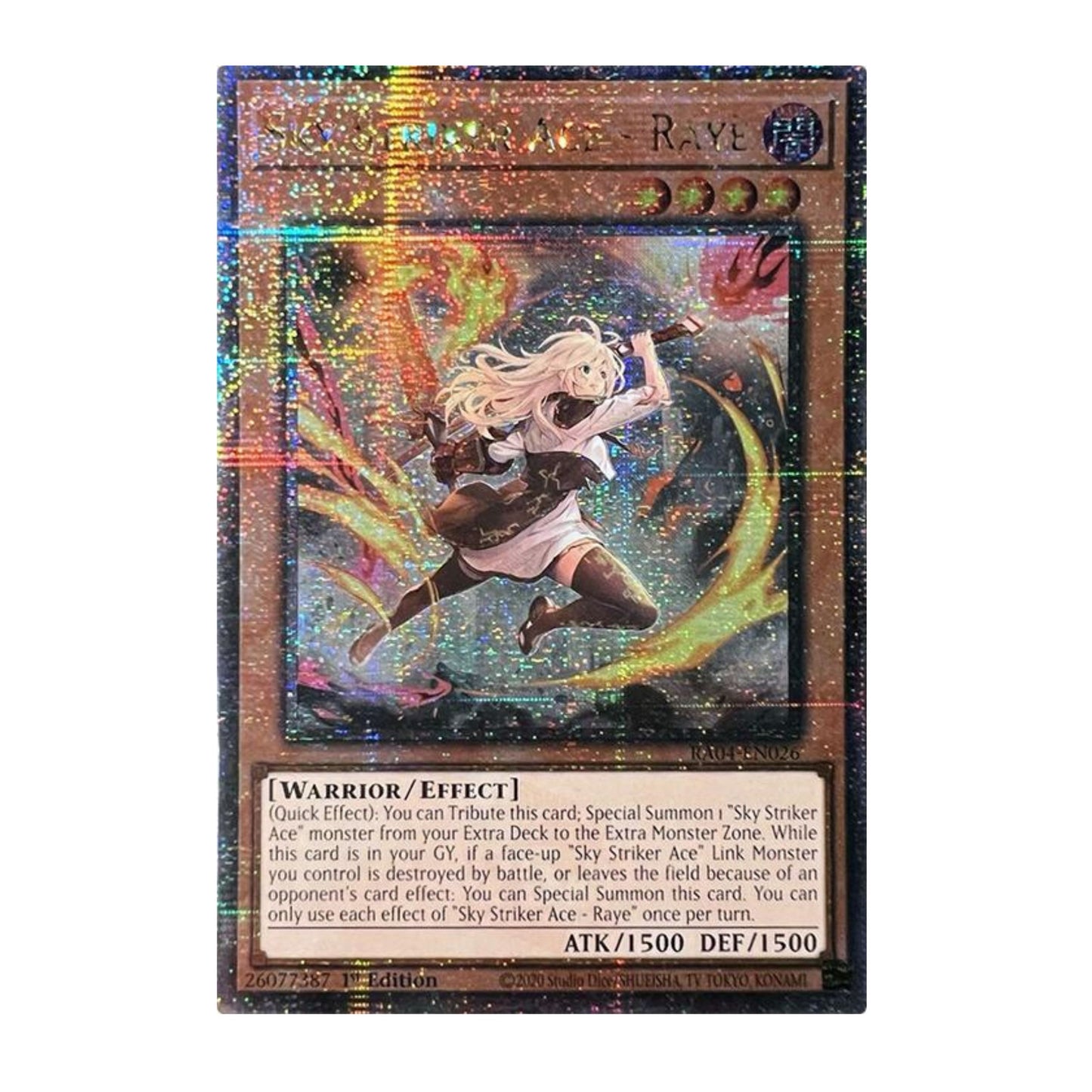Yu-Gi-Oh! Sky Striker Ace - Raye (New Art) (Quarter Century Secret Rare) - Quarter Century Stampede