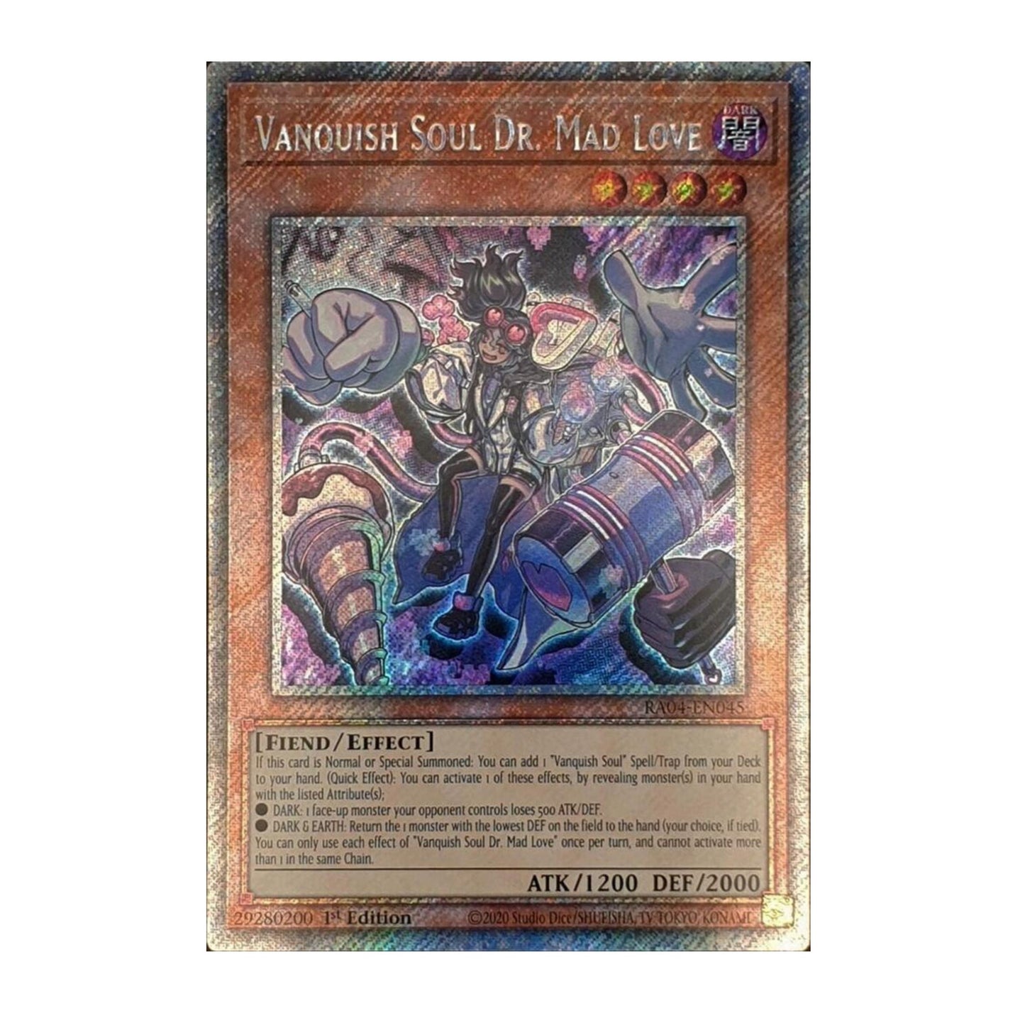 Yu-Gi-Oh! Vanquish Soul Dr. Mad Love (Platinum Secret Rare) - Quarter Century Stampede