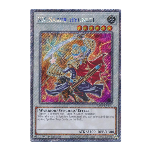 Yu-Gi-Oh! XX-Saber Hyunlei (Platinum Secret Rare) - Quarter Century Stampede