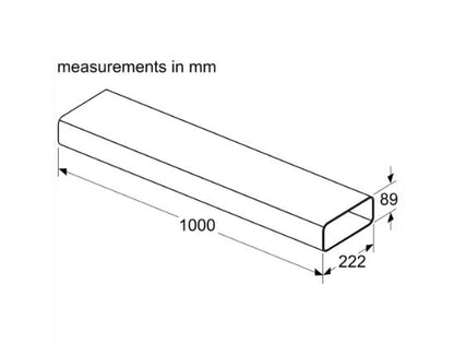 Neff Z861SM2 1 x 1000mm Long Flat Channel Ducting for Vented Hobs & Downdraft Hoods